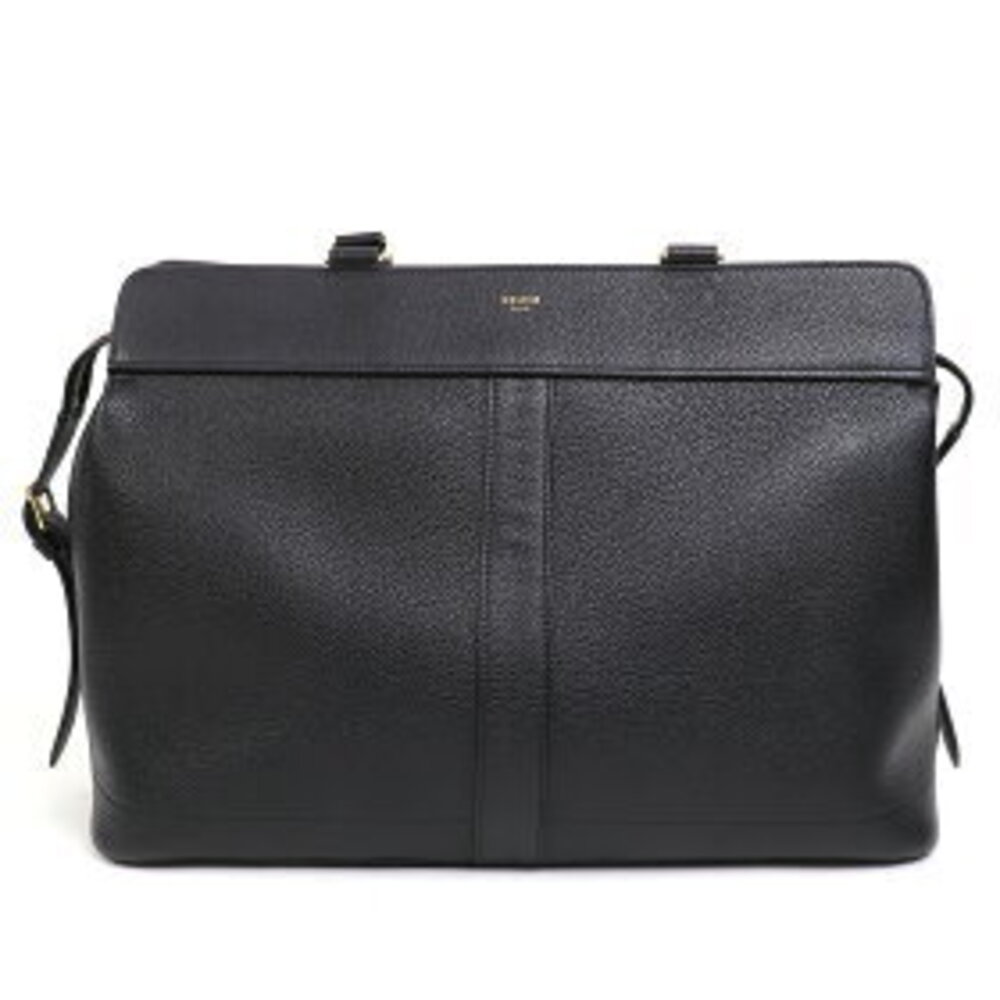 Celine de Black Handbag Cabas Shoulder Crossbody Grained Leather Bag